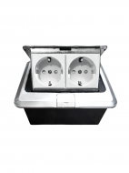 Встраиваемая выдвижная розетка ChargeWay DoubleX, 2 розетки, серебристый, 16А